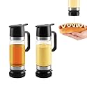 Aelga 12oz No-Drip Honey Dispenser, Glass Coffee Syrup Dispenser,2 Pcs