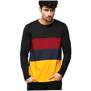 AELOMART Mens Full Sleeve Regular Fit T-Shirt