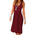 AELSON Womens Summer Casual Sleeveless Mini Printed Vest Dresses