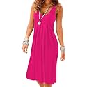 AELSON Womens Summer Casual Sleeveless Mini Printed Vest Dresses