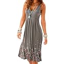 AELSON Womens Summer Casual Sleeveless Mini Printed Vest Dresses