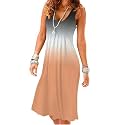 AELSON Womens Summer Casual Sleeveless Mini Printed Vest Dresses