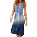 AELSON Womens Summer Casual Sleeveless Mini Printed Vest Dresses