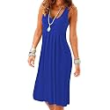 AELSON Womens Summer Casual Sleeveless Mini Printed Vest Dresses
