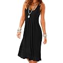 AELSON Womens Summer Casual Sleeveless Mini Printed Vest Dresses