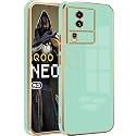 Back Case Cover for iQOO NEO 7 Back Cover | Gold Electroplating Chrome | Raised Edges | Super Soft-Touch | Bumper Back Case for iQOO NEO 7 (Mint Green)