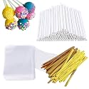 AENTGIU 300 PCS Cake Pop Sticks and Wrappers Kit, 6-Inch Food-Grade Paper