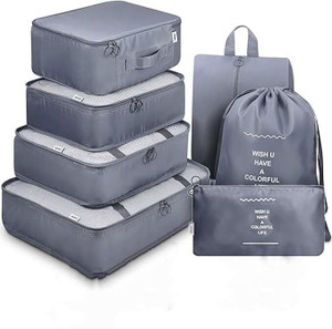 aepigo 7pcs set travel organizer packing travel toiletry kit grey
