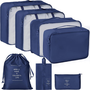 aepigo 7pcs set travel organizer packing travel toiletry kit blue