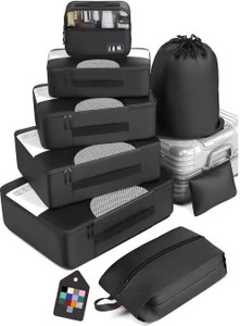 aepigo 8-piece travel organizer bag setluggage organizers clothes shoes toiletries travel toiletry kit white