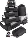 Aepigo 8-Piece Travel Organizer Bag SetLuggage Organizers Clothes, Shoes, Toiletries Travel Toiletry Kit (White)