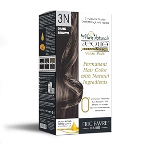 aequo organic creme hair colour salon pack with qh bioactive for men and women  natural 100 grey coverage ppd amp ammonia free permanent hair beard colour for men  3n dark brown 120ml pack of 1  unisex