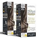 Aequo Organic Cream Salon Pack Hair Colour 5N Light Brown for Men and Women,120 ML|Natural Long Lasting Permanent Color for Hair, Beard &amp; Mustache|100% Grey Coverage| PPD &amp; Ammonia Free (Pack Of 2)