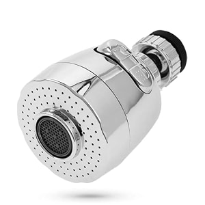 aerator rotatable kitchen faucet filter shower head with universal connector movable tap extension replacement sprayer water-saving sink fuvaro booster for kitchen bathroom sink pack of-1 short
