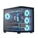 AeroCool P500C Mid-Tower Dual Chamber PC Case 4 Pre-Installed Fans High-Airflow Panoramic Tempered Glass RGB Lighting 360mm Radiator Support Customizable Cooling System Cable Management Gaming Builds