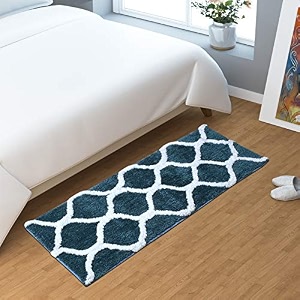aerohaven glorious super soft microfiber abstract moroccan designer anti slip kitchenbedside runner rug - bm-14 teal 40 cm x 120 cmrunner