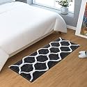 AEROHAVEN™ Glorious Super Soft Microfiber Abstract Moroccan Designer Anti Slip Kitchen/Bedside Runner Rug - BM-14 (Grey, 40 cm x 120 cm(Runner))