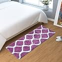 AEROHAVEN™ Glorious Super Soft Microfiber Abstract Moroccan Designer Anti Slip Kitchen/Bedside Runner Rug - BM-14 (Wine, 40 cm x 120 cm(Runner))