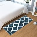 AEROHAVEN™ Glorious Super Soft Microfiber Abstract Moroccan Designer Anti Slip Kitchen/Bedside Runner Rug - BM-14 (Teal, 40 cm x 120 cm(Runner))