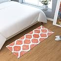 AEROHAVEN™ Glorious Super Soft Microfiber Abstract Moroccan Designer Anti Slip Kitchen/Bedside Runner Rug - BM-14 (Peach, 40 cm x 120 cm(Runner))