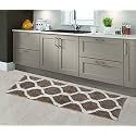 AEROHAVEN™ Glorious Super Soft Microfiber Abstract Moroccan Designer Anti Slip Kitchen/Bedside Runner Rug - BM-14 (Coffee, 40 cm x 120 cm(Runner))