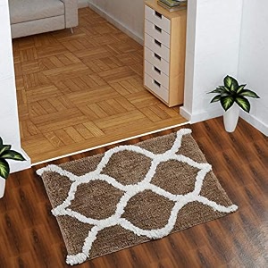 aerohaven glorious super soft microfiber designer anti slip bathmat - bm - 14 coffee 2034 x 3234 or 50 cm x 80 cm
