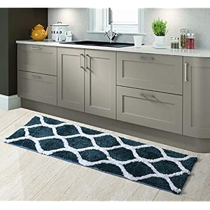 aerohaven glorious super soft microfiber designer anti slip bathmat - bm - 14 teal 50 cm x 180 cmrunner