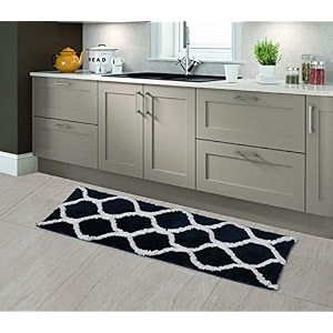 aerohaven glorious super soft microfiber designer anti slip bathmat - bm - 14 navy 50 cm x 180 cmrunner