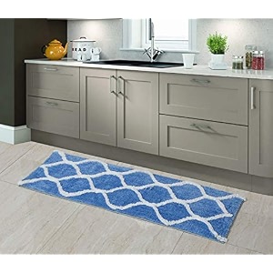 aerohaven glorious super soft microfiber designer anti slip bathmat - bm - 14 aqua 50 cm x 180 cmrunner
