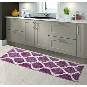 aerohaven glorious super soft microfiber designer anti slip bathmat - bm - 14 wine 50 cm x 180 cmrunner
