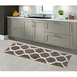 aerohaven glorious super soft microfiber designer anti slip bathmat - bm - 14 coffee 50 cm x 180 cmrunner