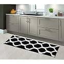 AEROHAVEN™ Glorious Super Soft Microfiber Designer Anti Slip Bathmat - BM - 14 (Black, 50 cm x 180 cm(Runner))