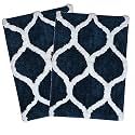 AEROHAVEN™ Glorious Super Soft Microfiber Designer Anti Slip Bathmat - BM - 14 (Navy, 40 x 60 cm (Set of 2))