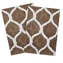 AEROHAVEN™ Glorious Super Soft Microfiber Designer Anti Slip Bathmat - BM - 14 (Coffee, 40 x 60 cm (Set of 2))