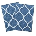 AEROHAVEN™ Glorious Super Soft Microfiber Designer Anti Slip Bathmat - BM - 14 (Aqua, 40 x 60 cm (Set of 2))