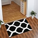 AEROHAVEN™ Glorious Super Soft Microfiber Designer Anti Slip Bathmat (Black, 40 x 60 cm)