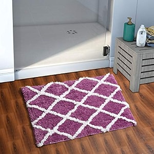 aerohaven glorious super soft microfiber diamond designer anti slip bathmat - bm19 - 40 cm x 60 cm wine