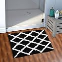 AEROHAVEN™ Glorious Super Soft Microfiber Diamond Designer Anti Slip Bathmat - BM19 - (50 cm x 80 cm, Black)