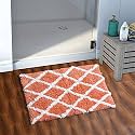 AEROHAVEN™ Glorious Super Soft Microfiber Diamond Designer Anti Slip Bathmat - BM19 - (40 cm x 60 cm, Peach)