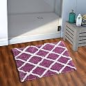 AEROHAVEN™ Glorious Super Soft Microfiber Diamond Designer Anti Slip Bathmat - BM19 - (50 cm x 80 cm, Wine)