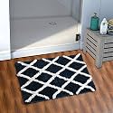 AEROHAVEN™ Glorious Super Soft Microfiber Diamond Designer Anti Slip Bathmat - BM19 - (50 cm x 80 cm, Navy)