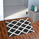 AEROHAVEN™ Glorious Super Soft Microfiber Diamond Designer Anti Slip Bathmat - BM19 - (40 cm x 60 cm, Grey)
