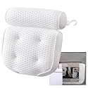 AEROiVi Luxury Bath Pillows for Tub Soft Mesh Strong 6 Suction Cups White