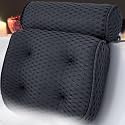 AEROiVi Luxury Bath Pillows for Tub Soft Mesh Strong 6 Suction Cups Black