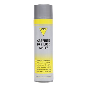 aerol graphite dry lubricant spray 300g  carbon graphite based black coating for gaskets motors belts amp industrial machinery  shock load amp water resistant  -20c to 450c