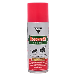 aerol rodent-x 2-in-1 rat repellent spray  protects cables wires amp rubber components in cars amp homes from mice amp rats  145 g  225 ml  1 piece