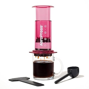 aeropress clear pink coffee press french press pour-over amp espresso style