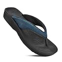 AEROTHOTIC Comfy Arch Support flip flops for women Split Toe Stylish Cushioned Strap with non-slip footbed Walking Dressy Sandals Indoor and Outdoor
