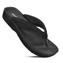 AEROTHOTIC Comfy Arch Support flip flops for women Split Toe Stylish Cushioned Strap with non-slip footbed Walking Dressy Sandals Indoor and Outdoor