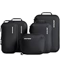Aerotrunk Ultralight Compression Packing Cubes for Travel, 6-Pack, Black